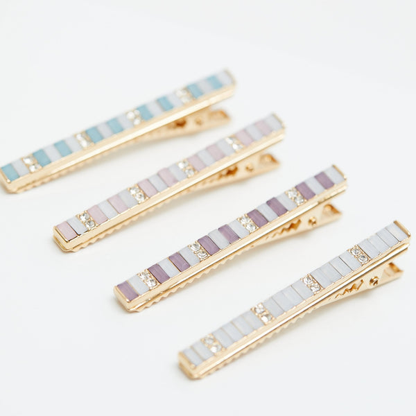 Mood Gold Multicoloured Beaded Hair Slides - Pack of 4