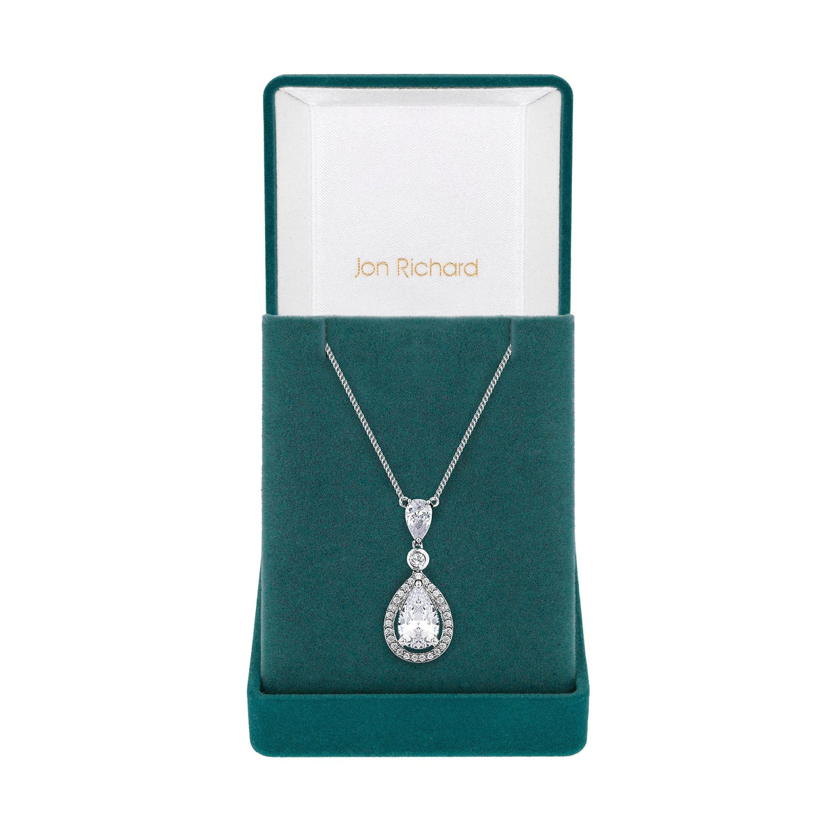 Cubic Zirconia Peardrop Pendant Necklace