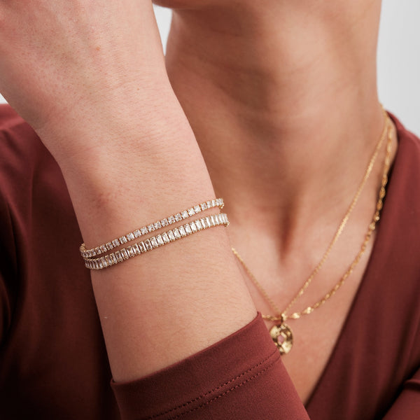 Inicio 14K Gold Plated Recycled Baguette Tennis Bracelet - Gift Pouch