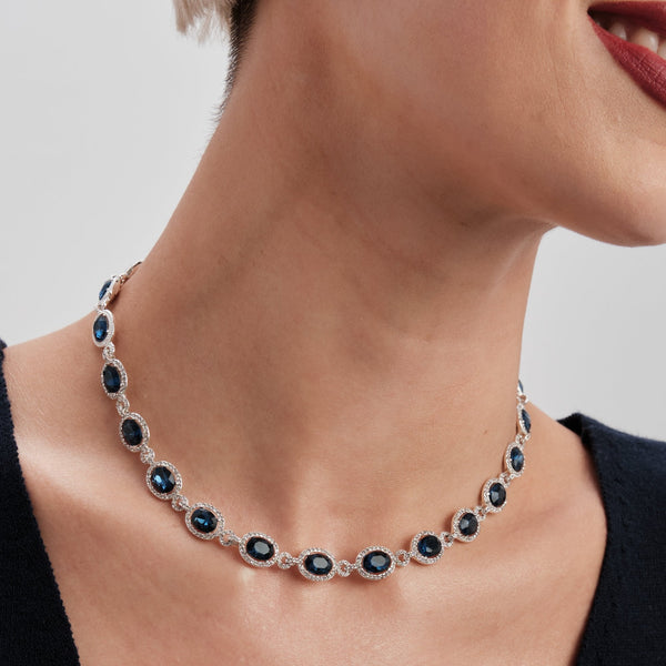 Jon Richard Silver Plated Blue Halo Necklace