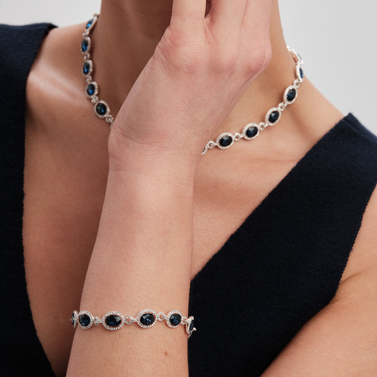 Jon Richard Silver Plated Blue Halo Necklace