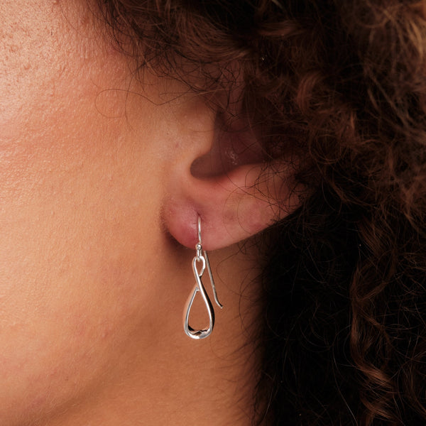 Sterling Silver 925 Infinity Drop Earrings