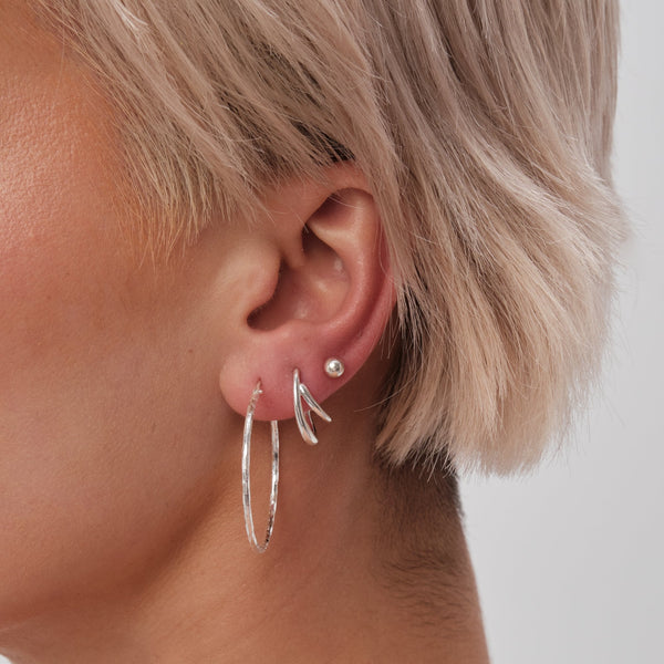 Simply Silver Sterling Silver 925 Fine Diamond Cut Hoop Earrings