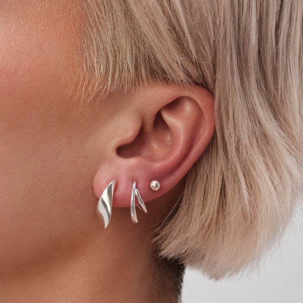 Simply Silver Recycled Sterling Silver 925 Clean Polished Twist Hoop Earrings
