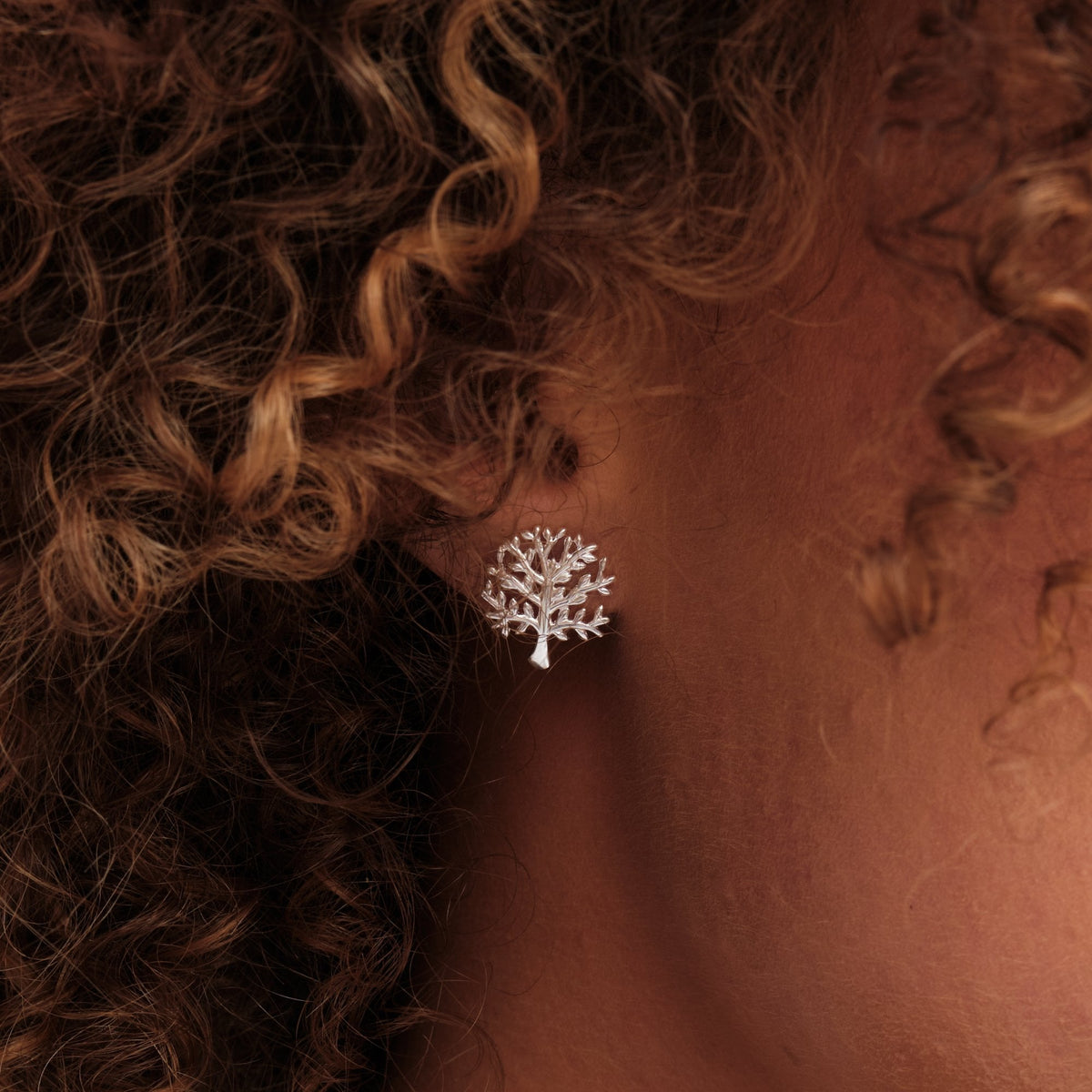 Simply Silver Sterling Silver 925 Tree of Love Stud Earrings