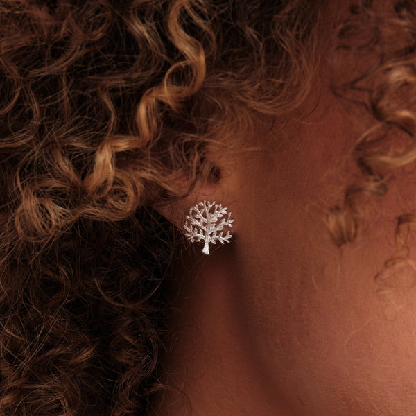 Simply Silver Sterling Silver 925 Tree of Love Stud Earrings