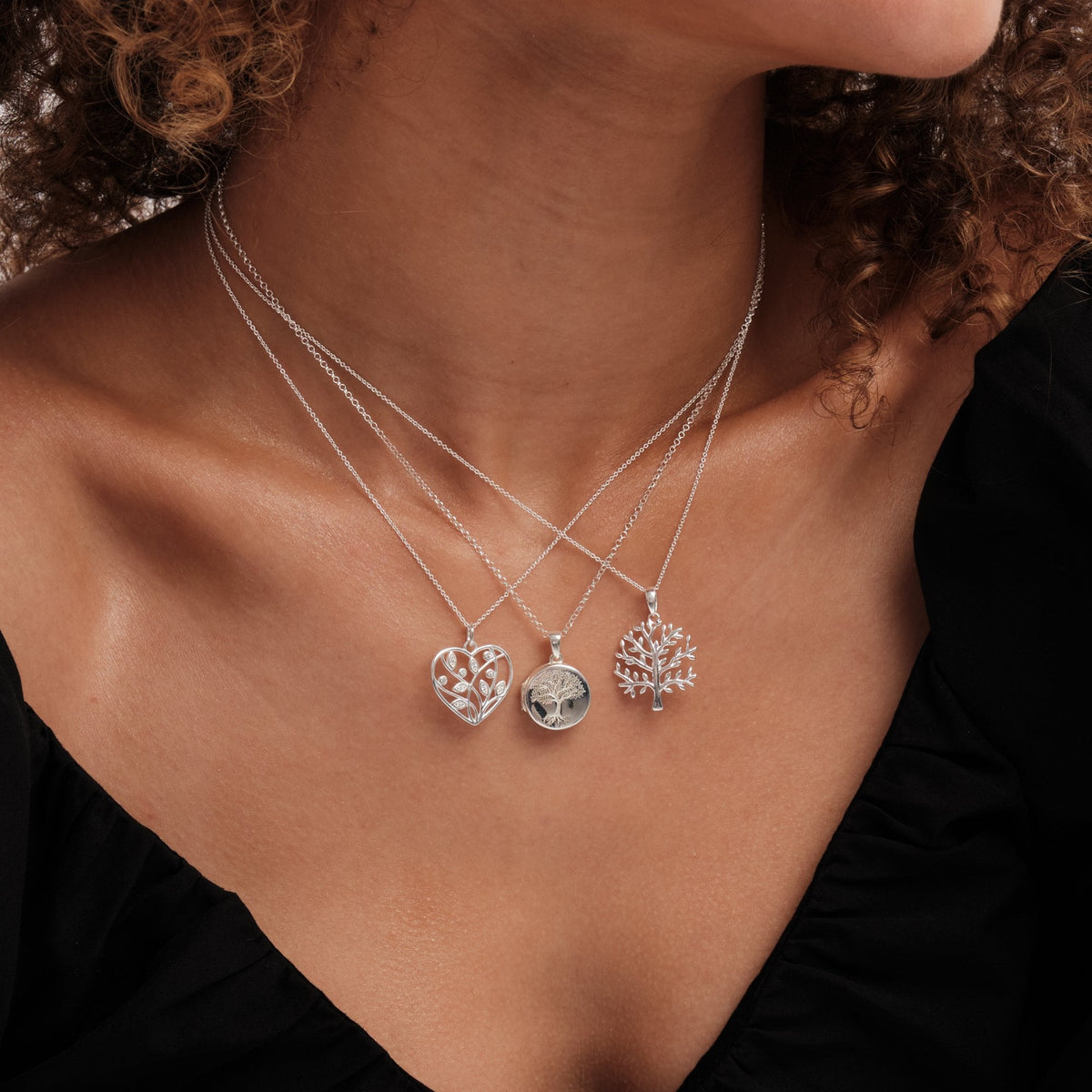Simply Silver Sterling Silver 925 Tree of Love Pendant Necklace