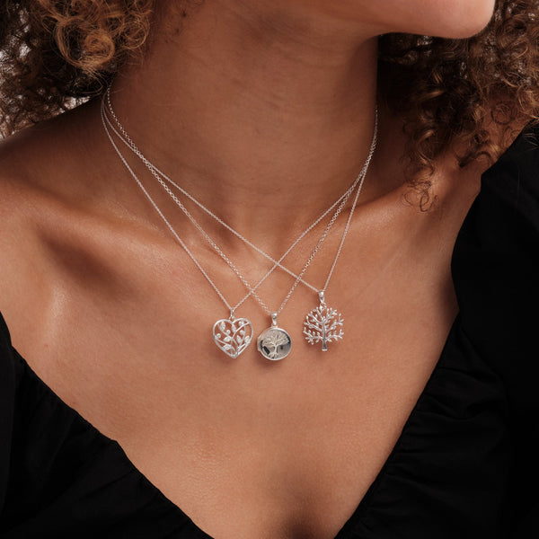 Simply Silver Sterling Silver 925 Tree of Love Pendant Necklace