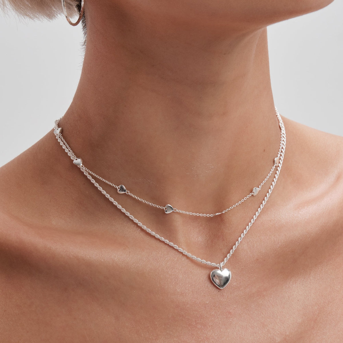 Simply Silver Sterling Silver 925 Polished Heart Necklace