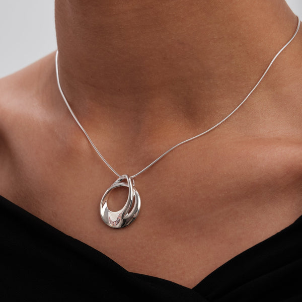 Simply Silver Sterling Silver 925 Organic Twisted Pendant Necklace