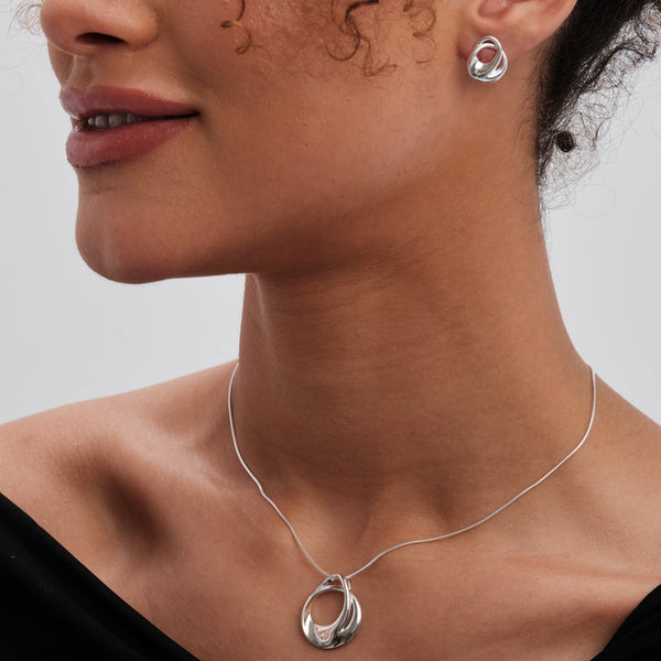 Simply Silver Sterling Silver 925 Organic Twisted Pendant Necklace