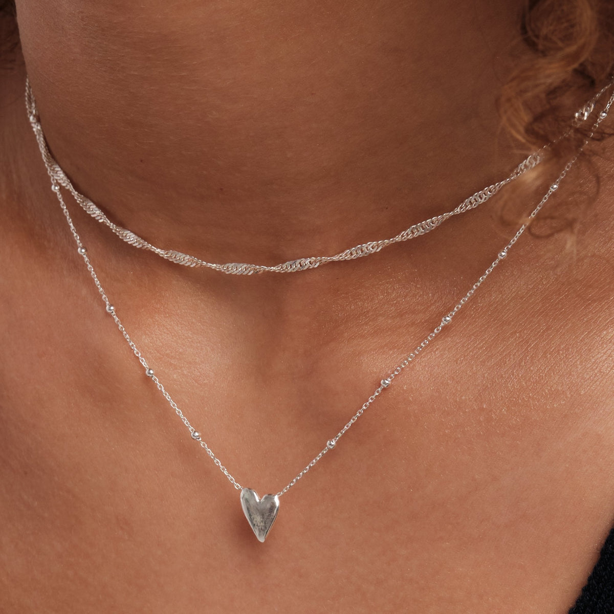 Simply Silver Recycled Sterling Silver 925 Heart Pendant Necklace