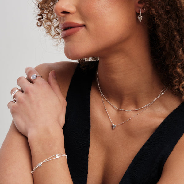 Simply Silver Recycled Sterling Silver 925 Heart Pendant Necklace