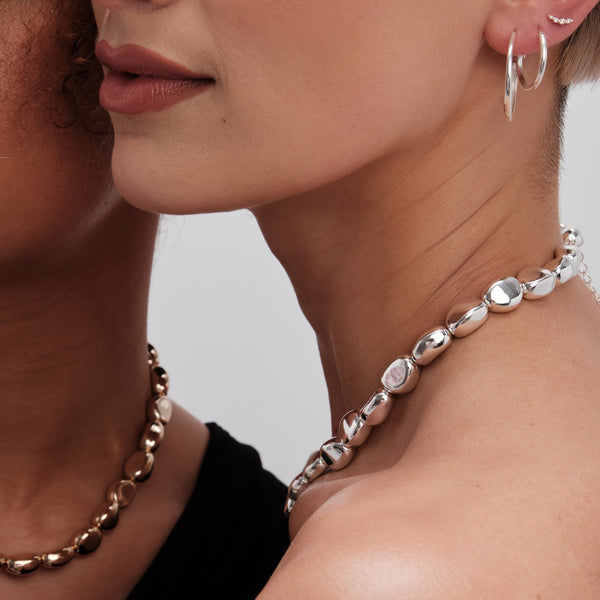 Jon Richard Silver Plated Polished Nugget Allway Necklace