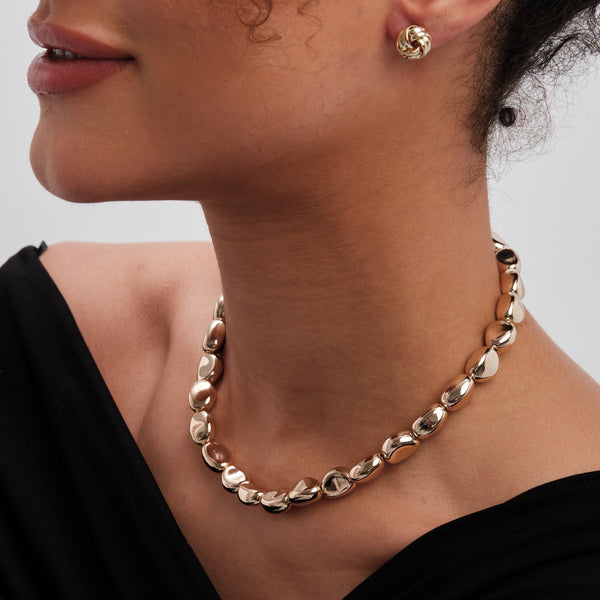Jon Richard Gold Plated Polished Nugget Allway Necklace