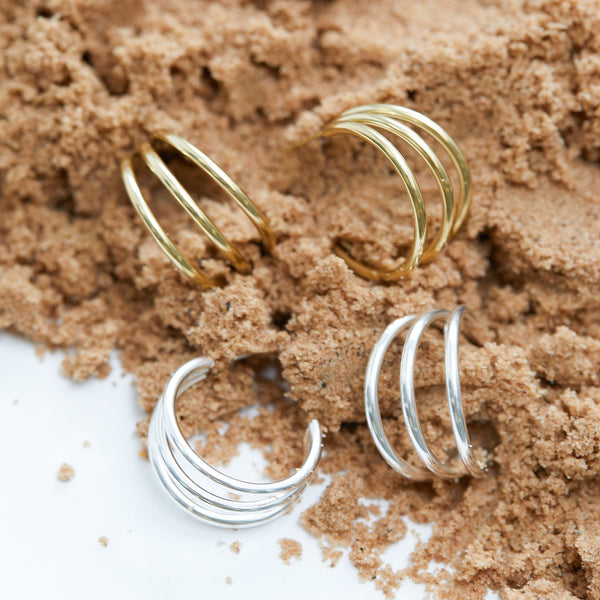 Mood Gold Stainless Steel Polished Medium Hoop Earrings
