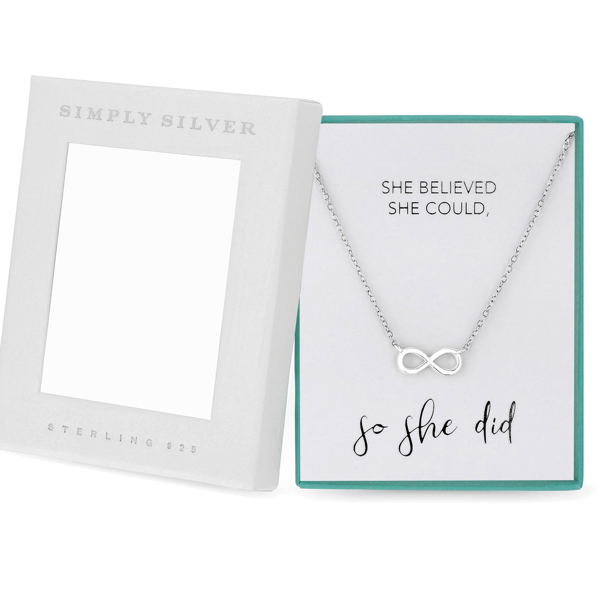 Sterling Silver 925 Silver Infinity Short Pendant Necklace