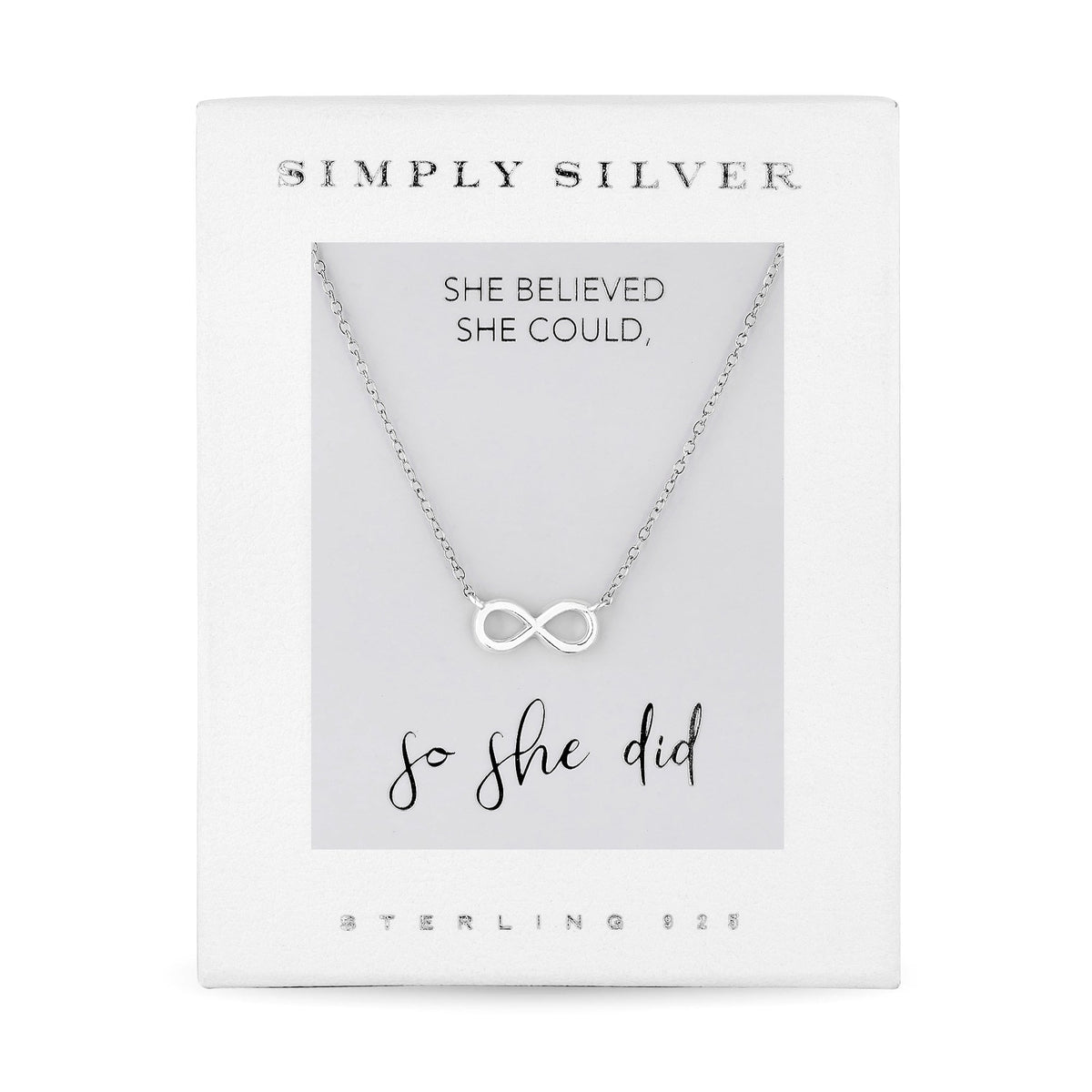 Sterling Silver 925 Silver Infinity Short Pendant Necklace