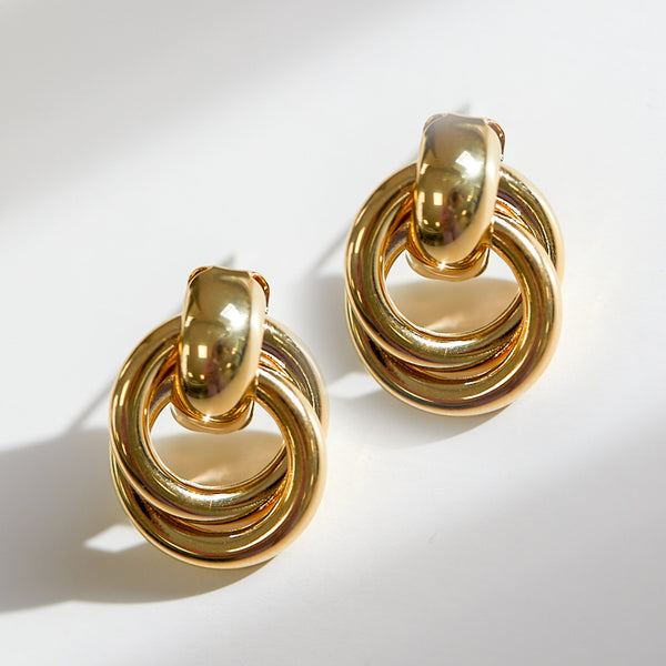 Jon Richard Gold Plated Knotted Door Knocker Earrings