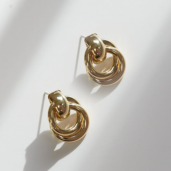 Jon Richard Gold Plated Knotted Door Knocker Earrings