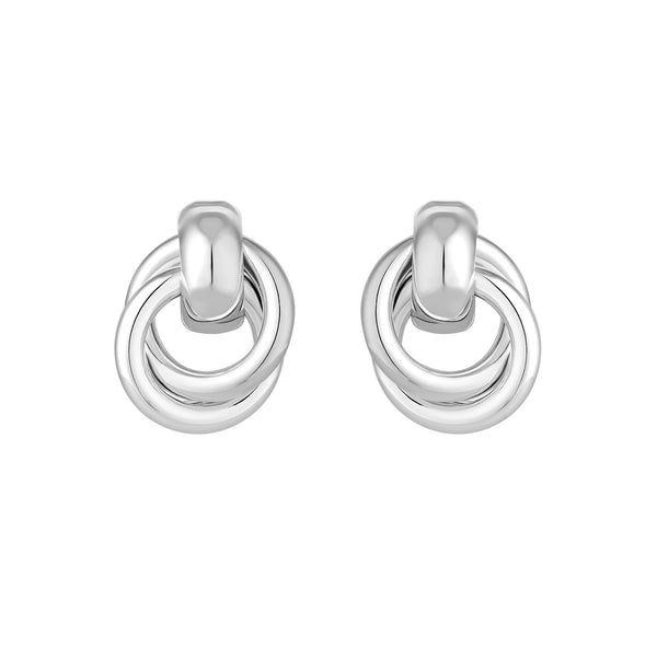 Jon Richard Silver Plated Knotted Door Knocker Earrings