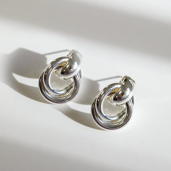 Jon Richard Silver Plated Knotted Door Knocker Earrings