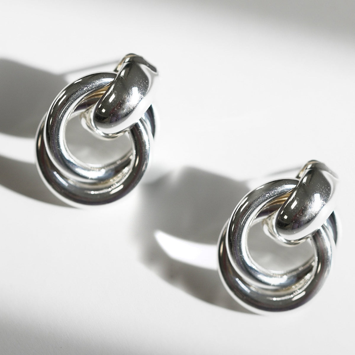 Jon Richard Silver Plated Knotted Door Knocker Earrings