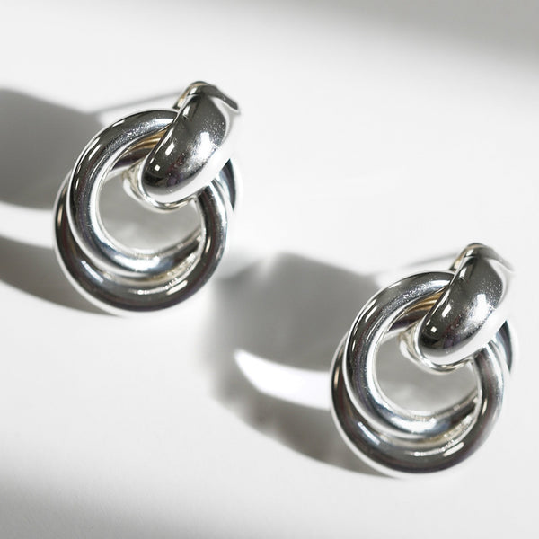 Jon Richard Silver Plated Knotted Door Knocker Earrings