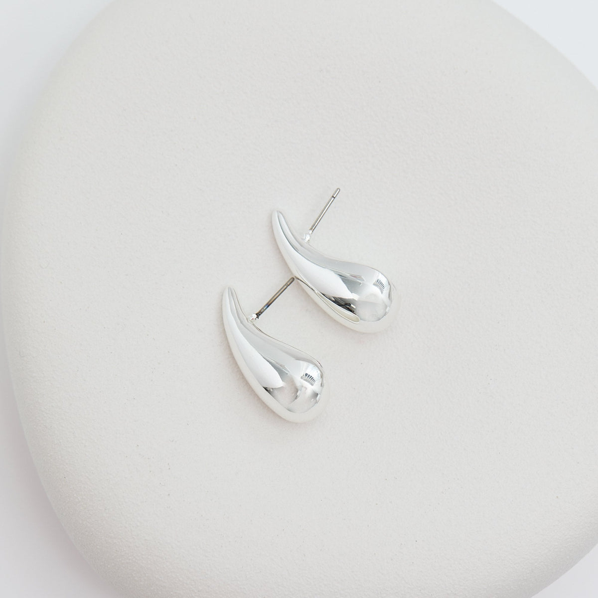 Inicio Recycled Sterling Silver Plated Teardrop Earrings - Gift Pouch