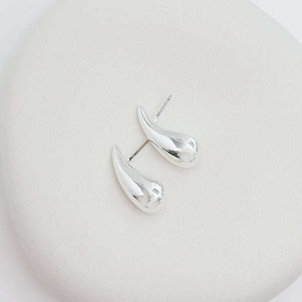 Inicio Recycled Sterling Silver Plated Teardrop Earrings - Gift Pouch