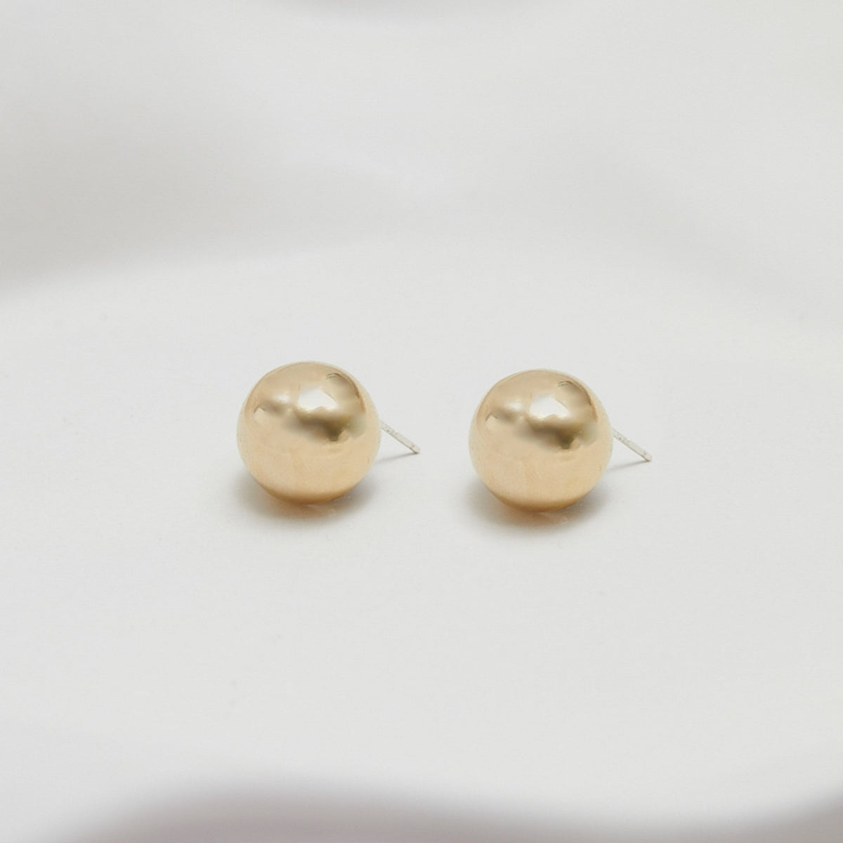 Jon Richard Gold Plated Polished Orb Earrings