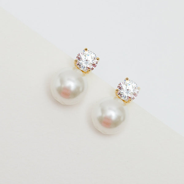Jon Richard Gold Plated Crystal and Pearl Earrings