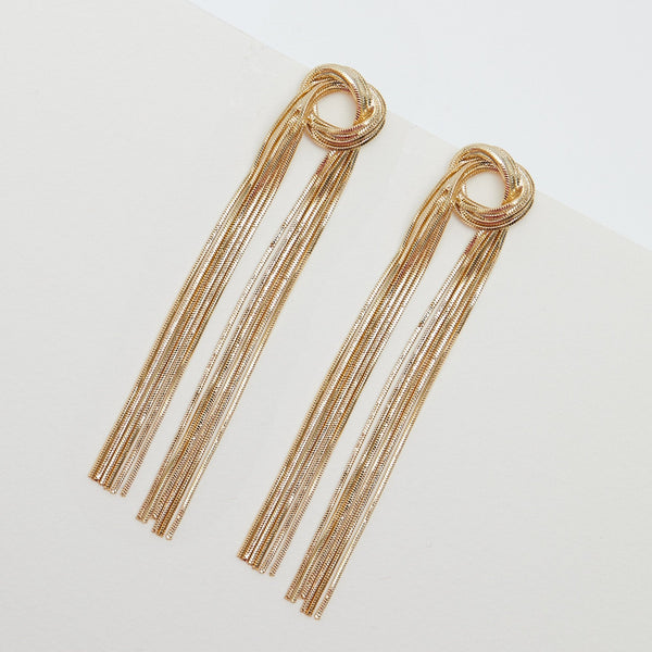Jon Richard Gold Plated Knot Chain Earrings