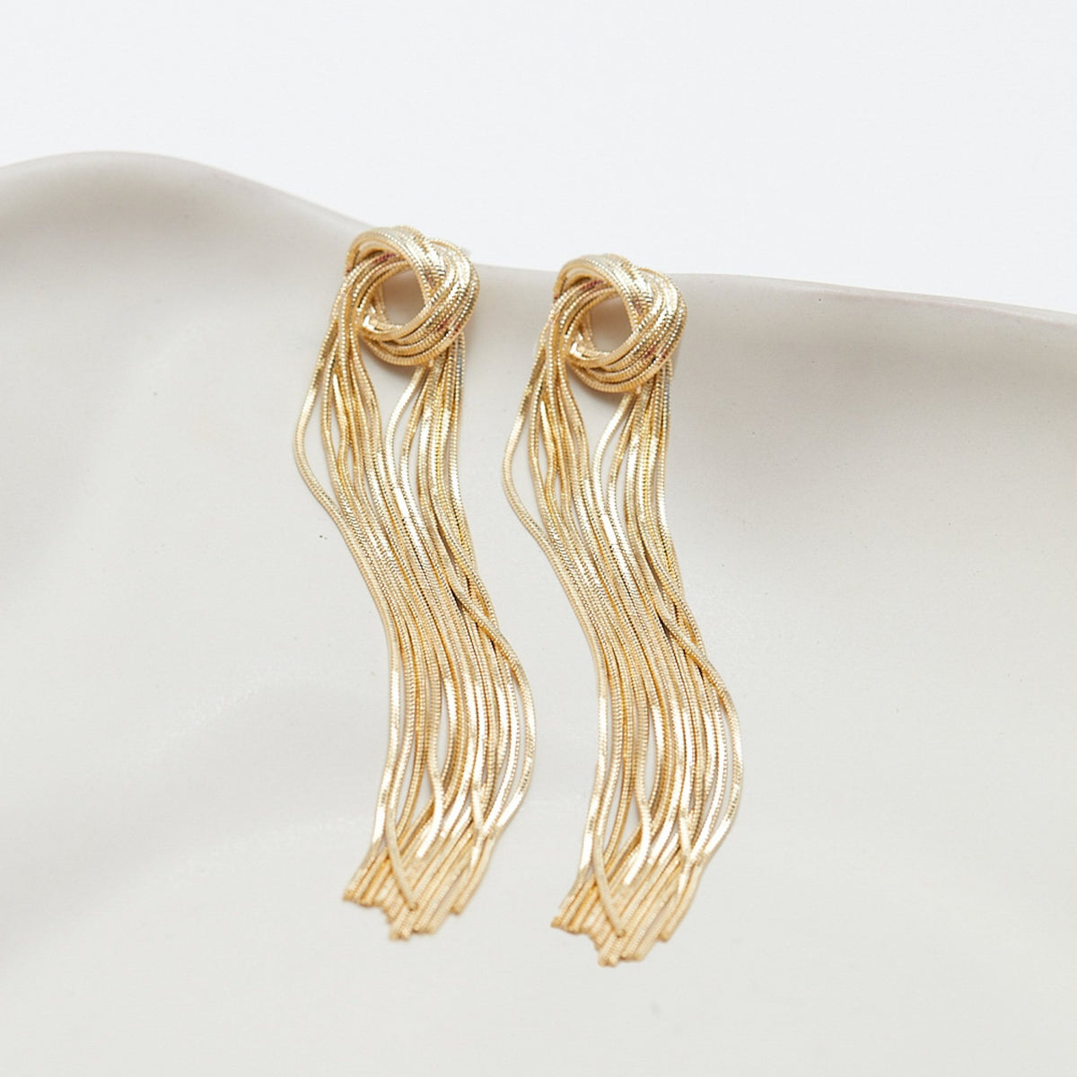 Jon Richard Gold Plated Knot Chain Earrings