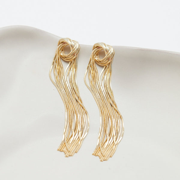 Jon Richard Gold Plated Knot Chain Earrings