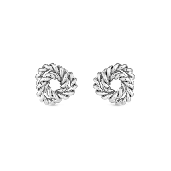Jon Richard Vintage Inspired Silver Plated Textured Knot Earrings