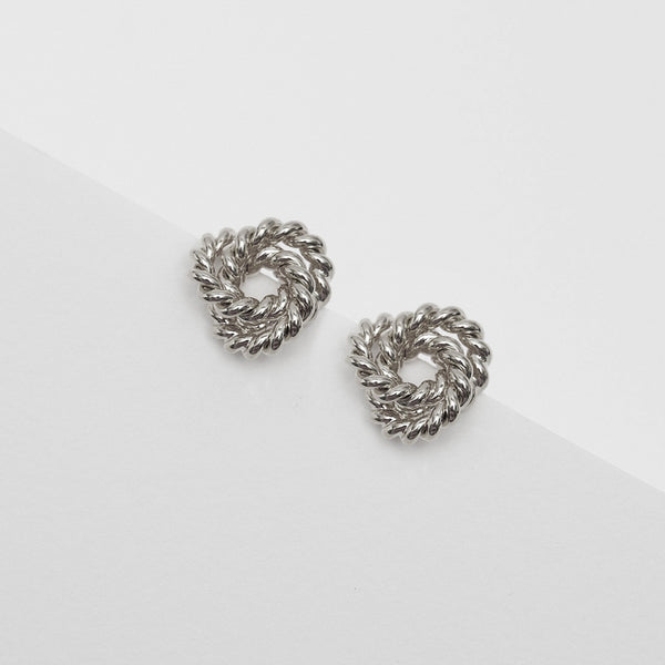 Jon Richard Vintage Inspired Silver Plated Textured Knot Earrings