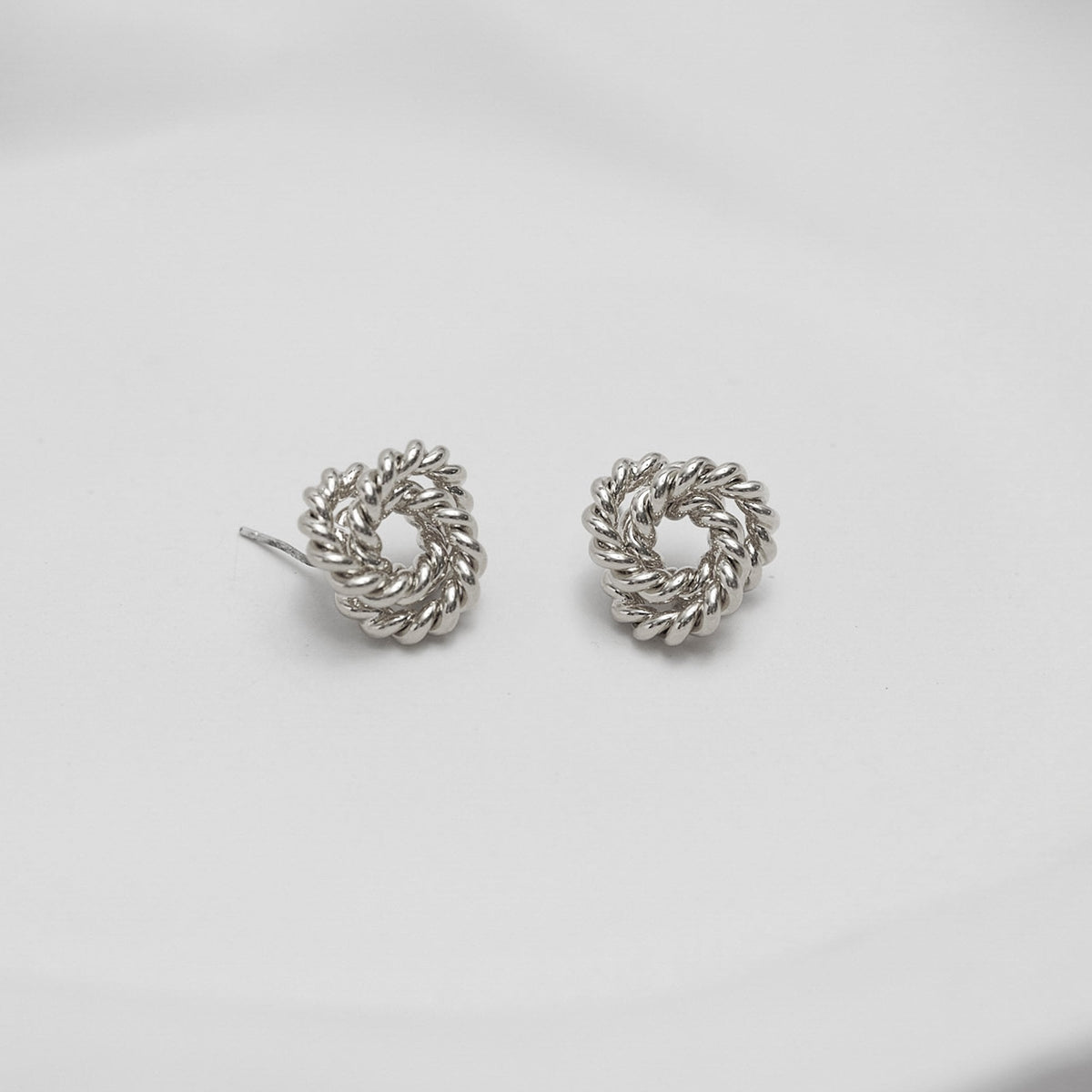 Jon Richard Vintage Inspired Silver Plated Textured Knot Earrings