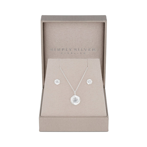 Simply Silver Sterling Silver 925 Cubic Zirconia Knot Set - Gift Boxed