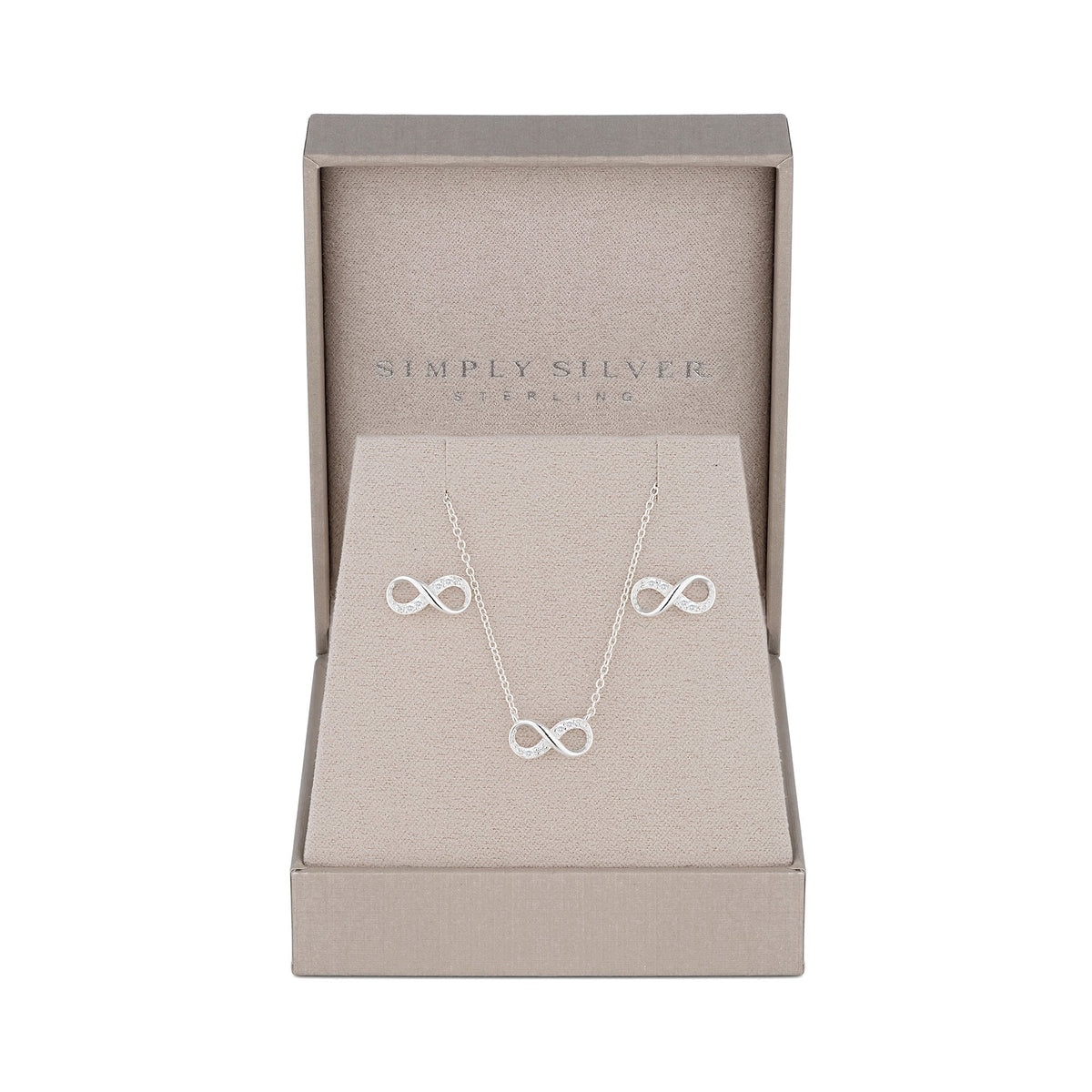Simply Silver Sterling Silver 925 Infinity Set - Gift Boxed