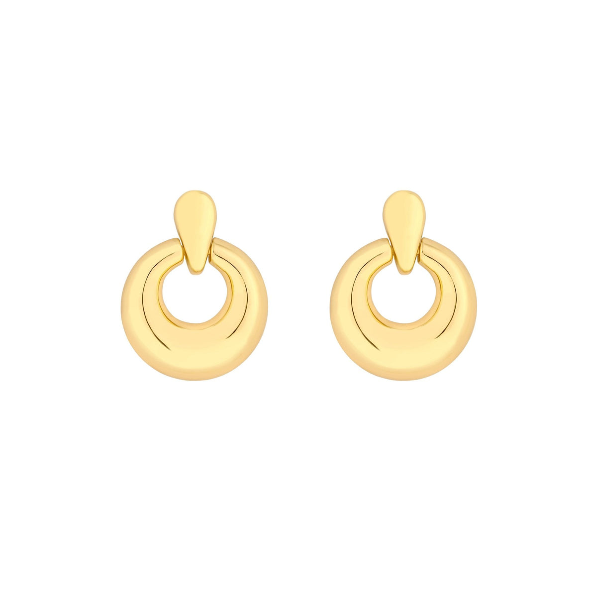 Jon Richard Gold Plated Polished Door Knocker Earrings