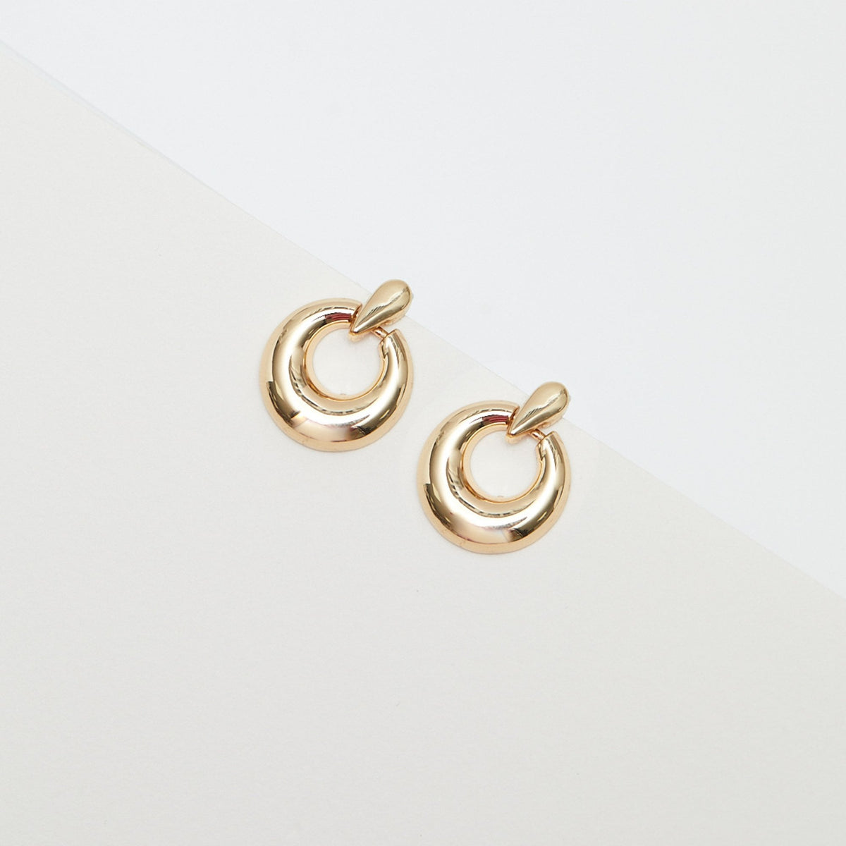 Jon Richard Gold Plated Polished Door Knocker Earrings