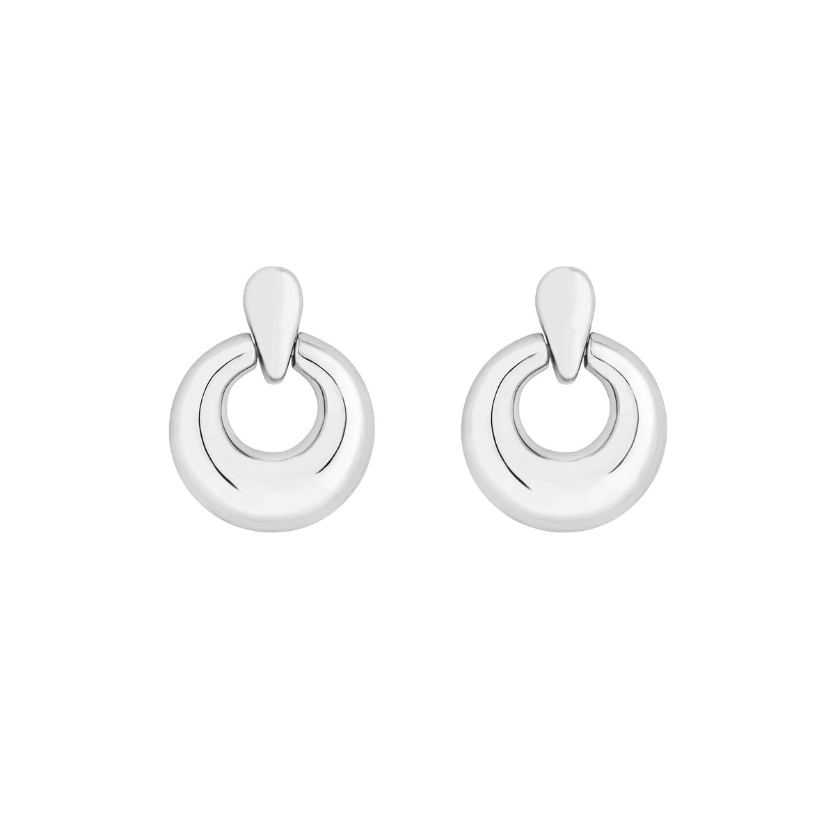 Jon Richard Silver Plated Polished Door Knocker Earrings