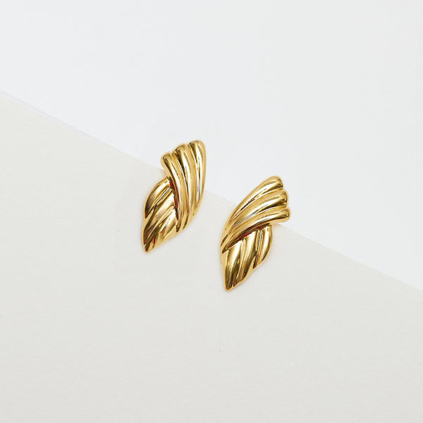 Jon Richard Vintage Inspired Gold Plated Fan Earrings