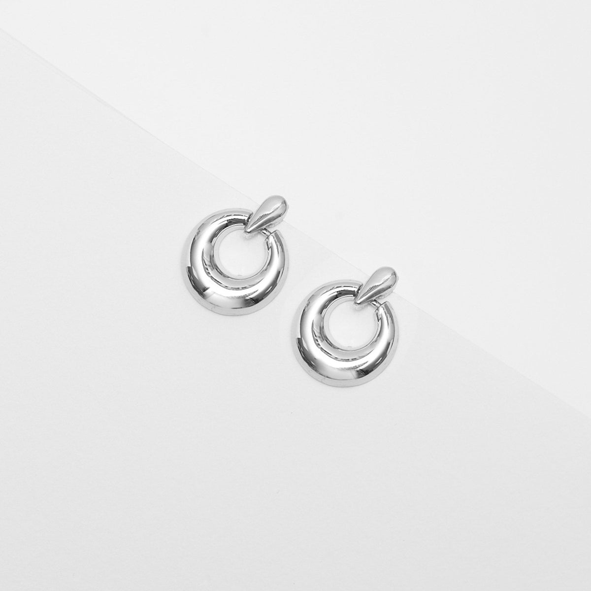 Jon Richard Silver Plated Polished Door Knocker Earrings