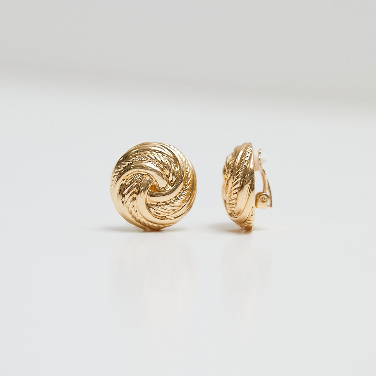Jon Richard Vintage Inspired Gold Plated Knot Clip Earrings
