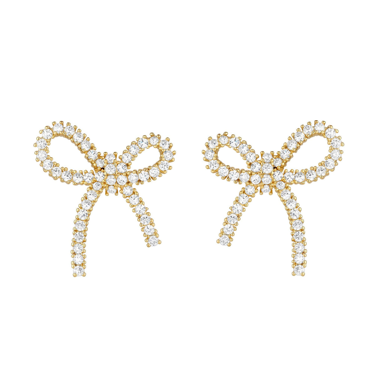 Jon Richard Gold Plated Cubic Zirconia Bow Earrings