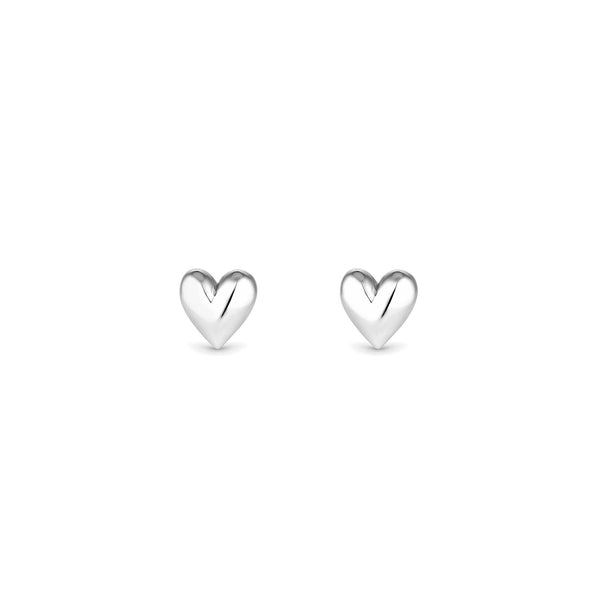 Simply Silver Sterling Silver 925 Polished Heart Stud Earrings