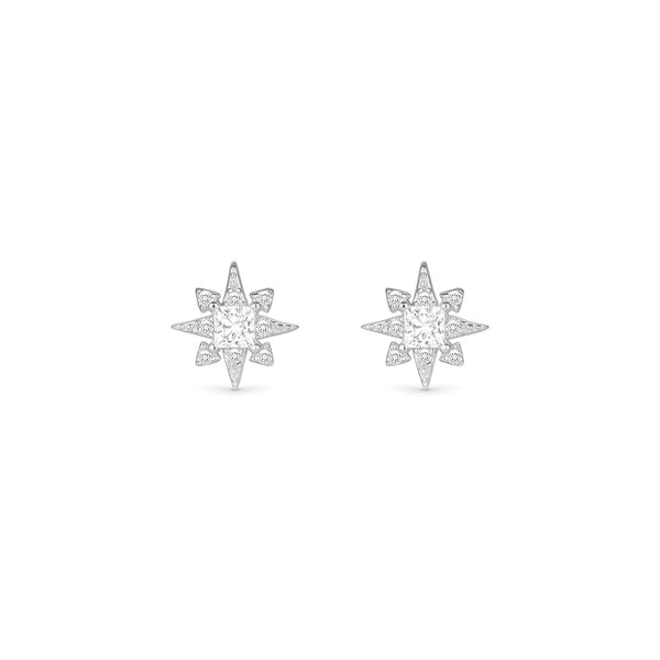 Simply Silver Sterling Silver 925 Cubic Zirconia Star Stud Earrings