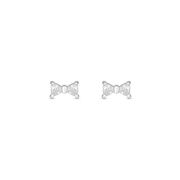 Simply Silver Sterling Silver 925 Cubic Zirconia Bow Stud Earrings